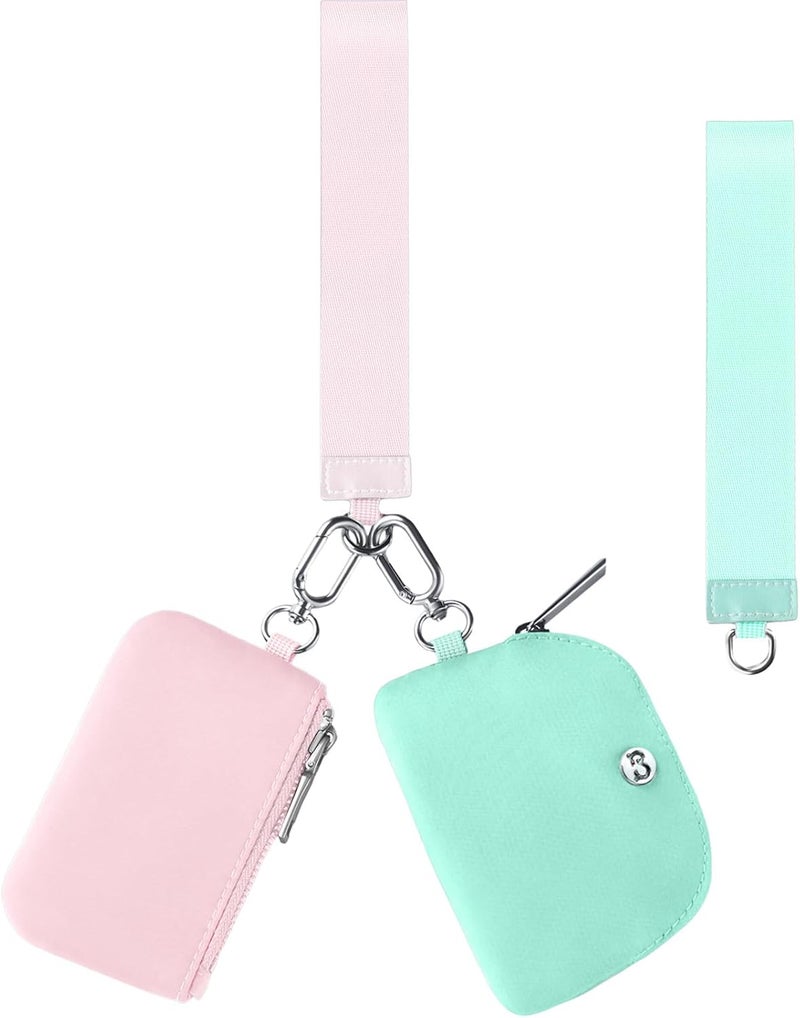Babysun Mini Zip Around Dual Pouch Wristlet With 2 Straps Wristlet Keychain Wallet for Women Coin Purse Small Cute for Teen Girl - Image 1